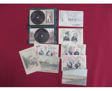 Two Scarce Gramophone Postcards & Various Early Postcards  consisting Tucks Gramophone Record postcard (Series T) 'A New Reco