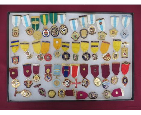Selection of Masonic Jewels Medals  An interesting and varied selection of gilt and enamel jewels, the majority for Stewards.