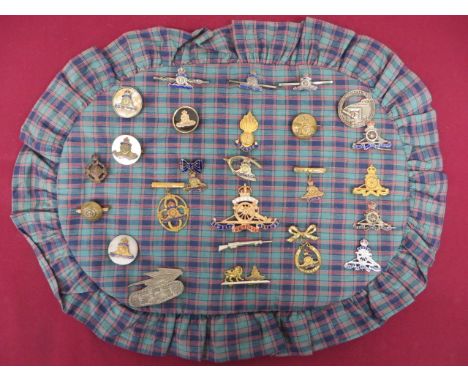Selection of Royal Artillery & Others Regimental Sweetheart Brooches.   A selection of base metal and enamel examples. mostly