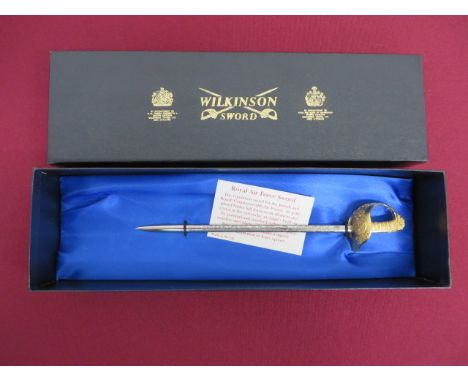 Wilkinson Sword of London Miniature Commemorative RAF Officer's Sword.  This miniature commemorative swords depicts an EIIR p