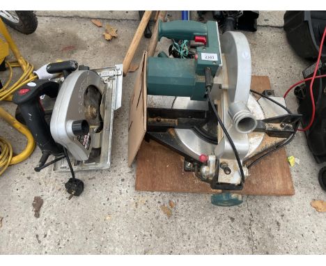 TWO PARKSIDE POWER TOOLS TO INCLUDE A MITRE SAW 