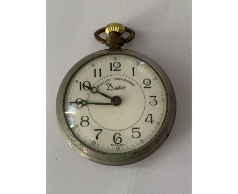 A VINTAGE DUKE RAILWAY TIMEKEEPER POCKET WATCH 