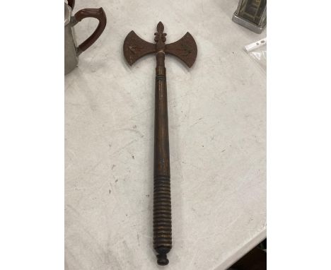 A VINTAGE DOUBLE HEADED GRYPHON AXE 