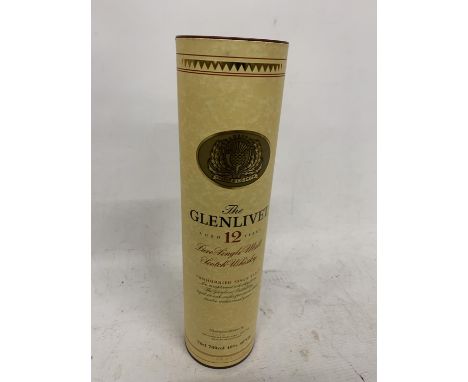 A 70CL BOTTLE OF THE GLENLIVET 12 YEAR OLD PURE SINGLE MALT SCOTCH WHISKY IN A PRESENTATION TUBE 