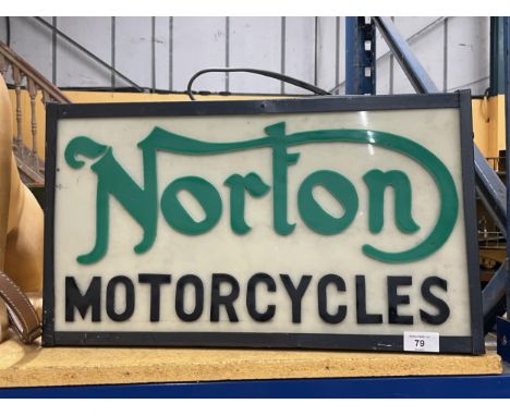 A NORTON MOTORCYCLES ILLUMINATED LIGHT BOX SIGN 