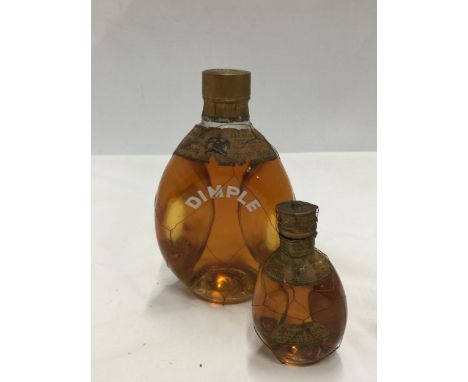 TWO BOTTLES OF 70 PROOF HAIG DIMPLE SCOTCH WHISKY, ONE HALF BOTTLE, ONE NORMAL 