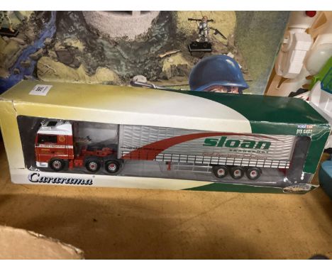 A BOXED OXFORD DIECAST 1/50 SCALE MAN ARTIC WAGON - SLOAN TRANSPORT 