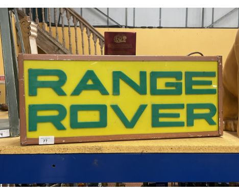 A RANGE ROVER ILLUMINATED LIGHT BOX SIGN 