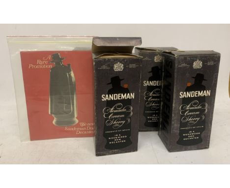 FOUR BOXED WEDGWOOD SANDEMAN ARMADA CREAM SHERRY DECANTER BOTTLES 