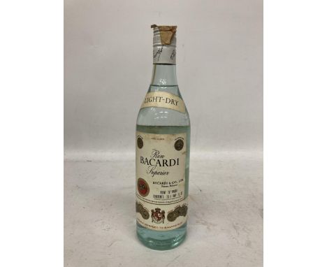 A RON BACARDI SUPERIRO LIGHT DRY 70 PROOF RUM 