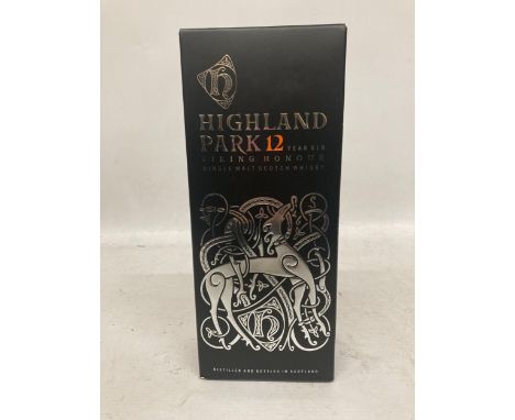 A BOXED 70CL BOTTLE - HIGHLAND PARK 12 YEAR OLD VIKING HONOUR SINGLE MALT SCOTCH WHISKY 