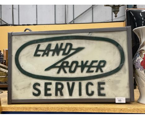 A LAND ROVER ILLUMINATED LIGHT BOX SIGN 