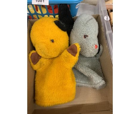 A VINTAGE SOOTY HAND PUPPET TOGETHER WITH SWEEP 