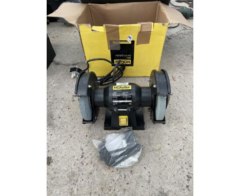 AN AS NEW AND BOXED MCKELLER BENCH GRINDER 