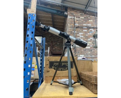 Lot 247 - Reproduction brass telescope on a tripod