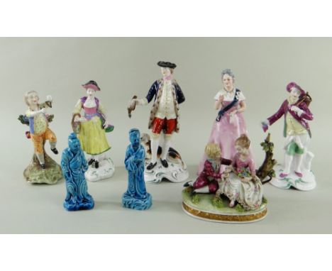 ASSORTED PORCELAIN ORNAMENTAL FIGURINES, including Royal Doulton HN2882 HM Queen Mother (990/1500), pair Spode 'Chelsea' figu