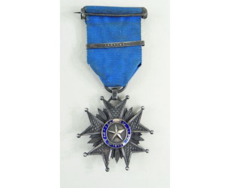 REPUBLIC OF CHILE: STAR FOR THE LIMA CAMPAIGN, 1881, silver star, 3rd class with 'Angamos' bar, 42mm Comments: Enamel to both