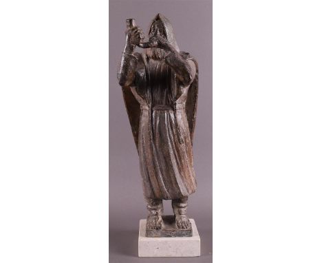 Djanashvili, Amiran (1962) "Rosh Hashanah", bronze sculpture on marble base, signed with monogram, no. 3/8, h 39 x 13.5 x 14 