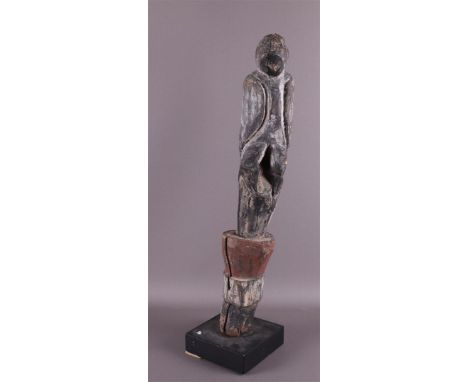 Ethnography/Tribal. A bird on a stick, Papua New Guinea, Sepik, h 56 cm.