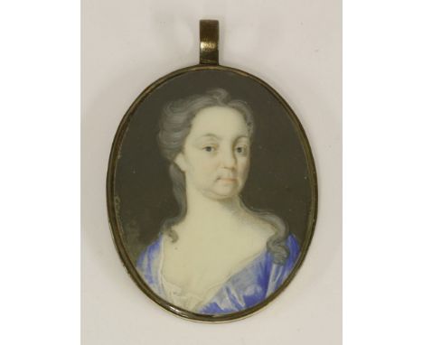 LOTS 134 TO 148A single owner collection of fine miniaturesCircle of Christian Richter (Swedish, 1638-1732)PORTRAIT OF A LADY