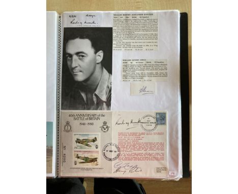 WW2 BOB fighter pilots William Knocker 264 signed 40th ann BOB cover plus signature and one of William Owen 235 sqn fixed wit