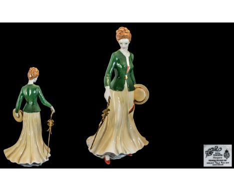 Royal Worcester Hand Painted Figurine ( Premier ) of The Year ' Margaret ' Modelled by Richard Moore. Issued 2000 Only. Heigh