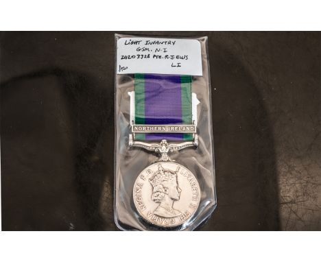 General Service Medal With Northern Ireland Clasp, Awarded To 24203328 Pte R J Ellis LI 