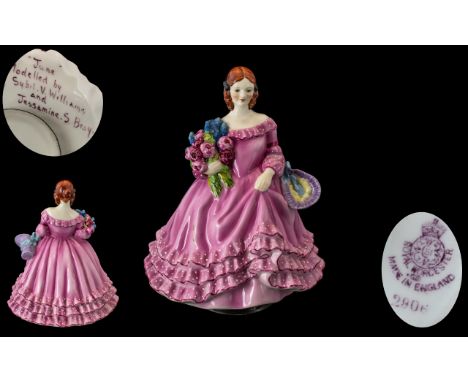 Royal Worcester - Early 1930's Hand Painted Figure ' June ' RW20906 - Model Number, Date Mark 1934. Designed / Modelled by Sy