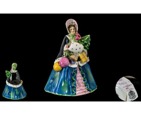 Royal Worcester Hand Painted 1930's Small Figure ' Noel ' RW2905. Modeller Jessamine Bray and Sybil Williams. Issued 1931 - 1