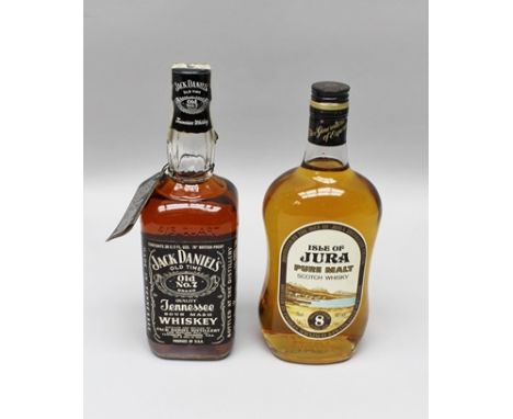JACK DANIELS Old No.7 Tennessee Whiskey, 1 bottle ISLE OF JURA 8 year old Pure Malt Scotch Whisky, 1 bottle (2) 