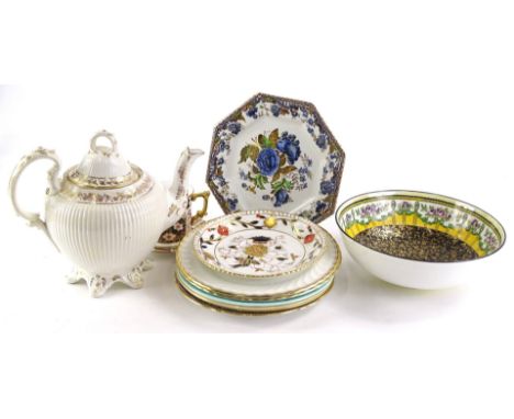 A collection of ceramics to include, a Royal Crown Derby Imari pattern loving cup, other pieces of Royal Crown Derby, A Royal