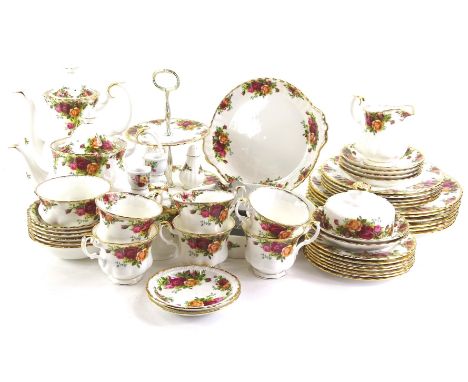 A Royal Albert Old Country Roses pattern part dinner and tea service, and other similar pieces, to include coffee pot, teapot