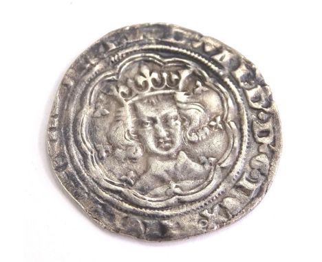 An Edward III silver groat, long cross, amulet etc.