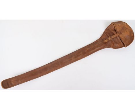 British Army Officers Sword Cover: Brown leather vintage   officers sword cover, 111 cms long in  used condition. 