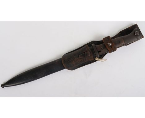 WW2 German Army Combat K98 Bayonet: Early wood grip bayonet with clean blade stamped 6847 d to one side other stamped S/172.G