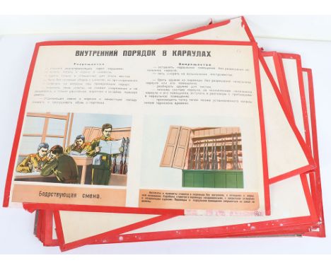 Grouping of Soviet Russian Military Instruction Posters, good grouping of large size coloured instructional posters for the S