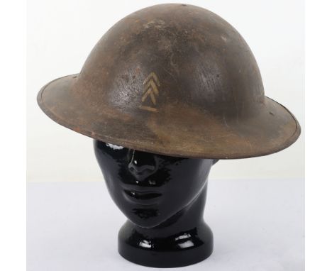 WW1 USA Brodie Helmet Shell: WW1 US made helmet shell with US rank to front and division badges to side, one being K within s