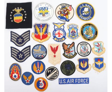 American Military Cloth Badges:  Mixed period insignia from all branches of the US military to include 62 nd Fighter Squadron