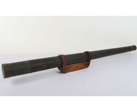 Ross of London Telescope: Vintage period telescope mounted on wood , maker ROSS LONDON , 98 cms long, optics need attention. 