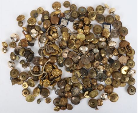 Military and Civil Buttons: Large quantity of mostly military buttons mixed ages and sizes to include East Surrey, Staffordsh