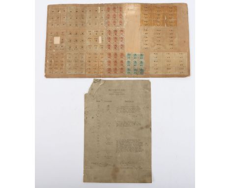 Army Telegraph Stamps: Sheet of stamps and letter of Orange River Colony  army telegraph stamps in dirty condition. 