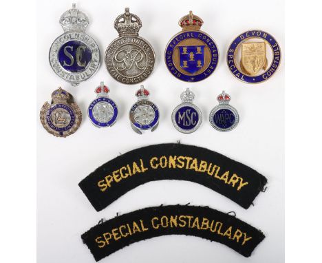 Police Special Constabulary Badges: Special Constabulary enamel label badges to include Reading, Devon ,North Riding ,Berks, 