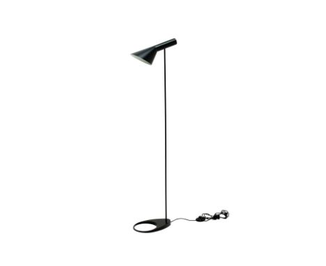 A LOUIS POULSON 'AJ' FLOOR LAMP Black painted steel, originally designed by Arne Jacobsen 130cm high Condition: Tested workin