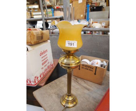  Sale Item:    ELECTRIC BRASS OIL LAMP WITH GLOBE (AF)  Vat Status:   No Vat   Buyers Premium:  This lot is subject to a Buye