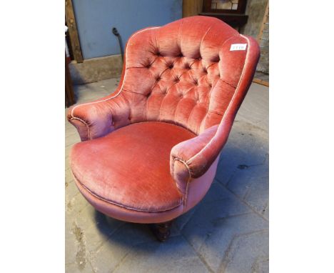  Sale Item:    PINK PARLOUR CHAIR   Vat Status:   No Vat   Buyers Premium:  This lot is subject to a Buyers Premium of 15% + 