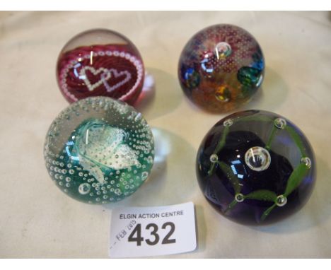  Sale Item:    4 CAITHNESS PAPERWEIGHTS   Vat Status:   No Vat   Buyers Premium:  This lot is subject to a Buyers Premium of 