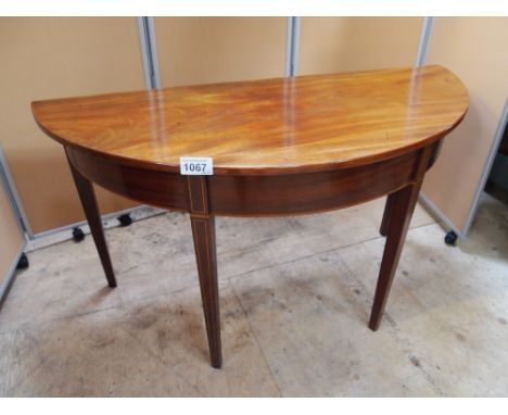  Sale Item:    INLAID D END TABLE   Vat Status:   No Vat   Buyers Premium:  This lot is subject to a Buyers Premium of 15% + 