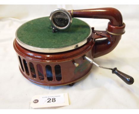  Sale Item:    INDUPHONE 138 ROUND METAL GRAMOPHONE  Vat Status:   No Vat   Buyers Premium:  This lot is subject to a Buyers 