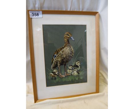  Sale Item:    W C PAINTING MALLARD & CHICKS   Vat Status:   No Vat   Buyers Premium:  This lot is subject to a Buyers Premiu