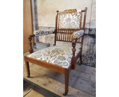  Sale Item:    INLAID PARLOUR CHAIR   Vat Status:   No Vat   Buyers Premium:  This lot is subject to a Buyers Premium of 15% 
